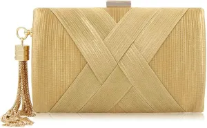 Women's Elegant Tassel Evening Bag Clutch Purse for Bride Wedding Prom Night Out Party