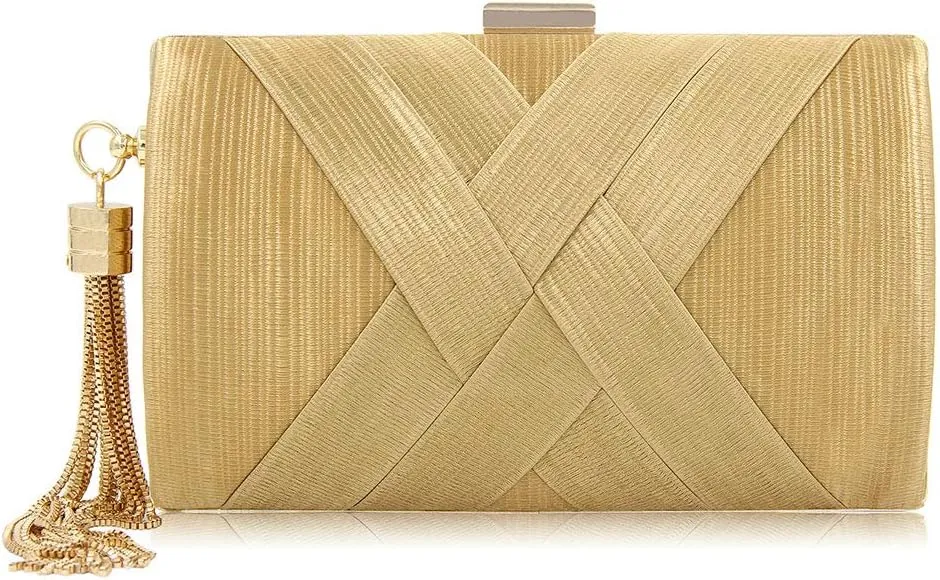 Women's Elegant Tassel Evening Bag Clutch Purse for Bride Wedding Prom Night Out Party