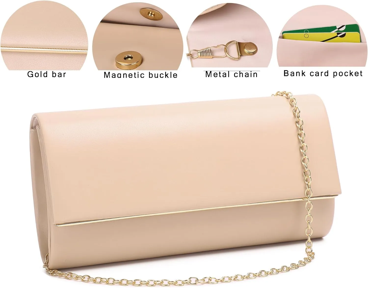 Women's Evening Clutch Bags for Formal Cocktail Prom Wedding Party Patent Leather Dressy Foldover Purse Christmas gift