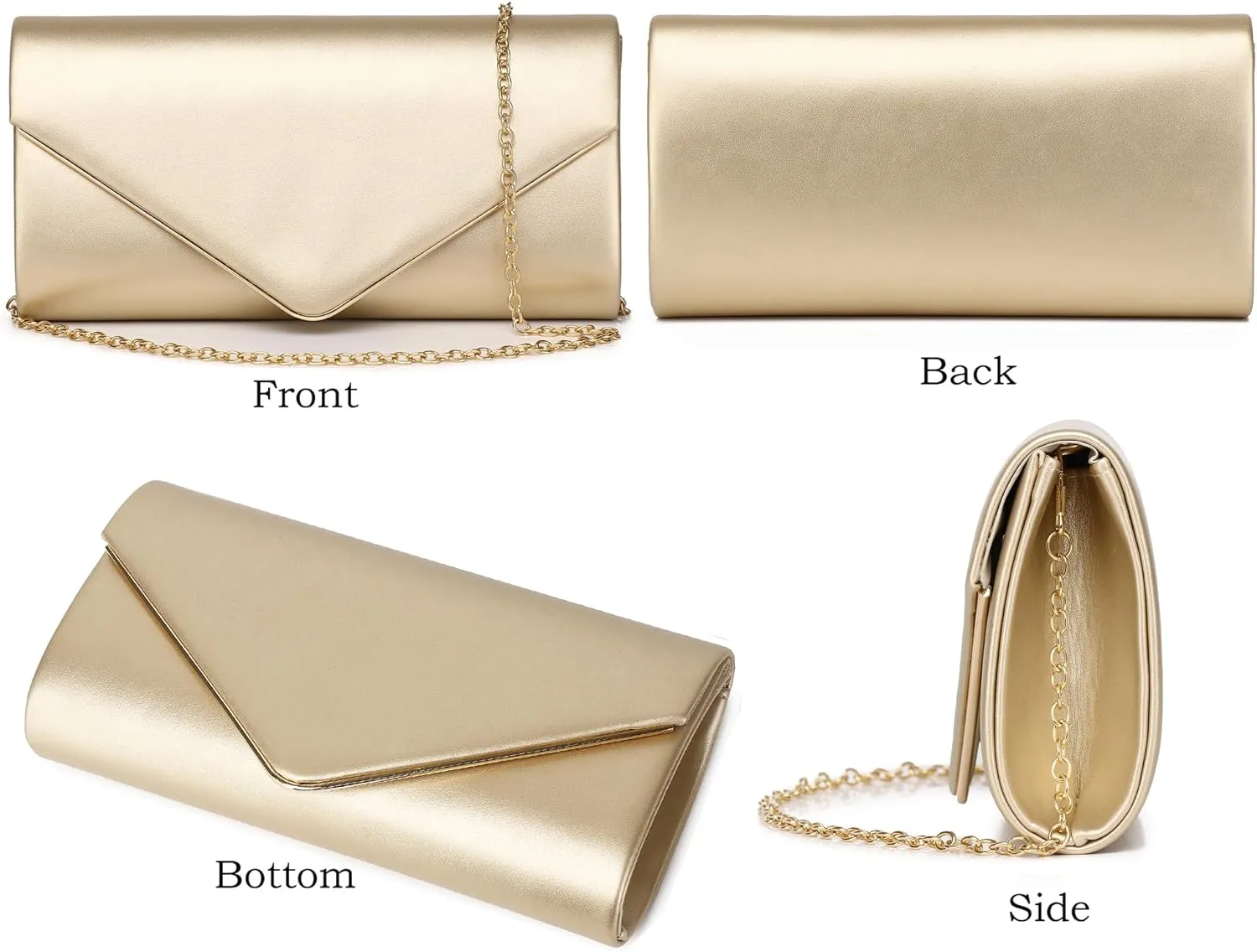 Women's Evening Clutch Bags for Formal Cocktail Prom Wedding Party Patent Leather Dressy Foldover Purse Christmas gift