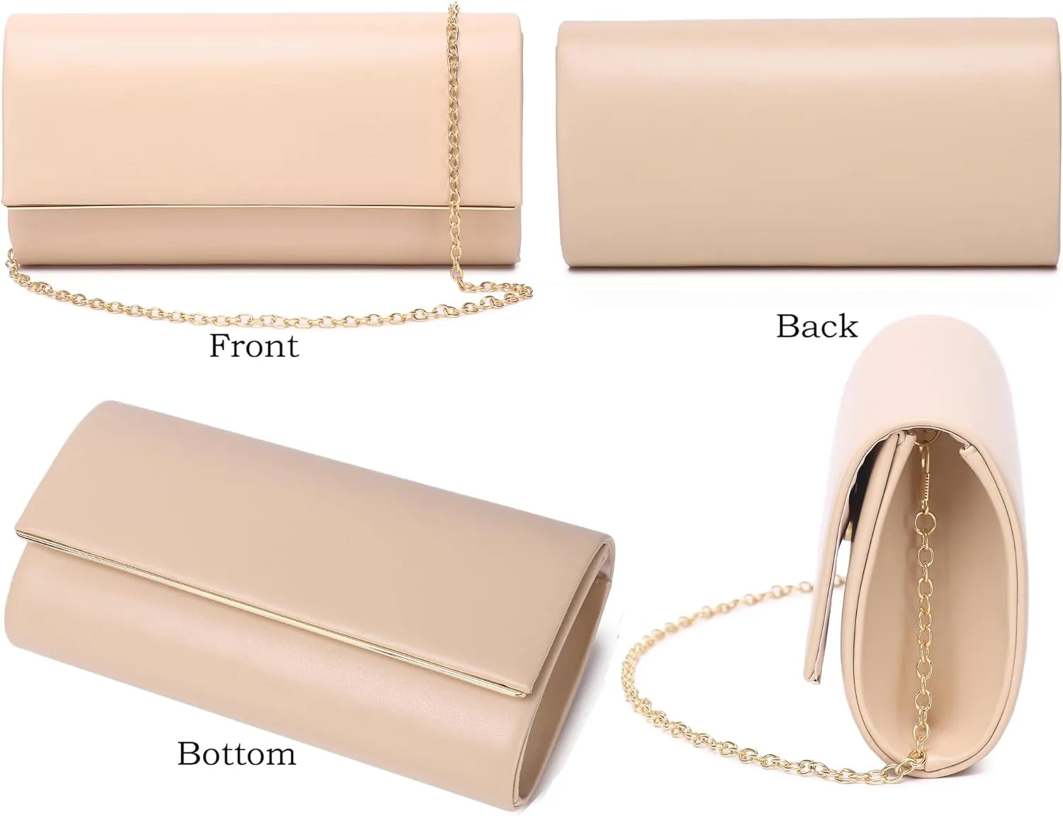 Women's Evening Clutch Bags for Formal Cocktail Prom Wedding Party Patent Leather Dressy Foldover Purse Christmas gift