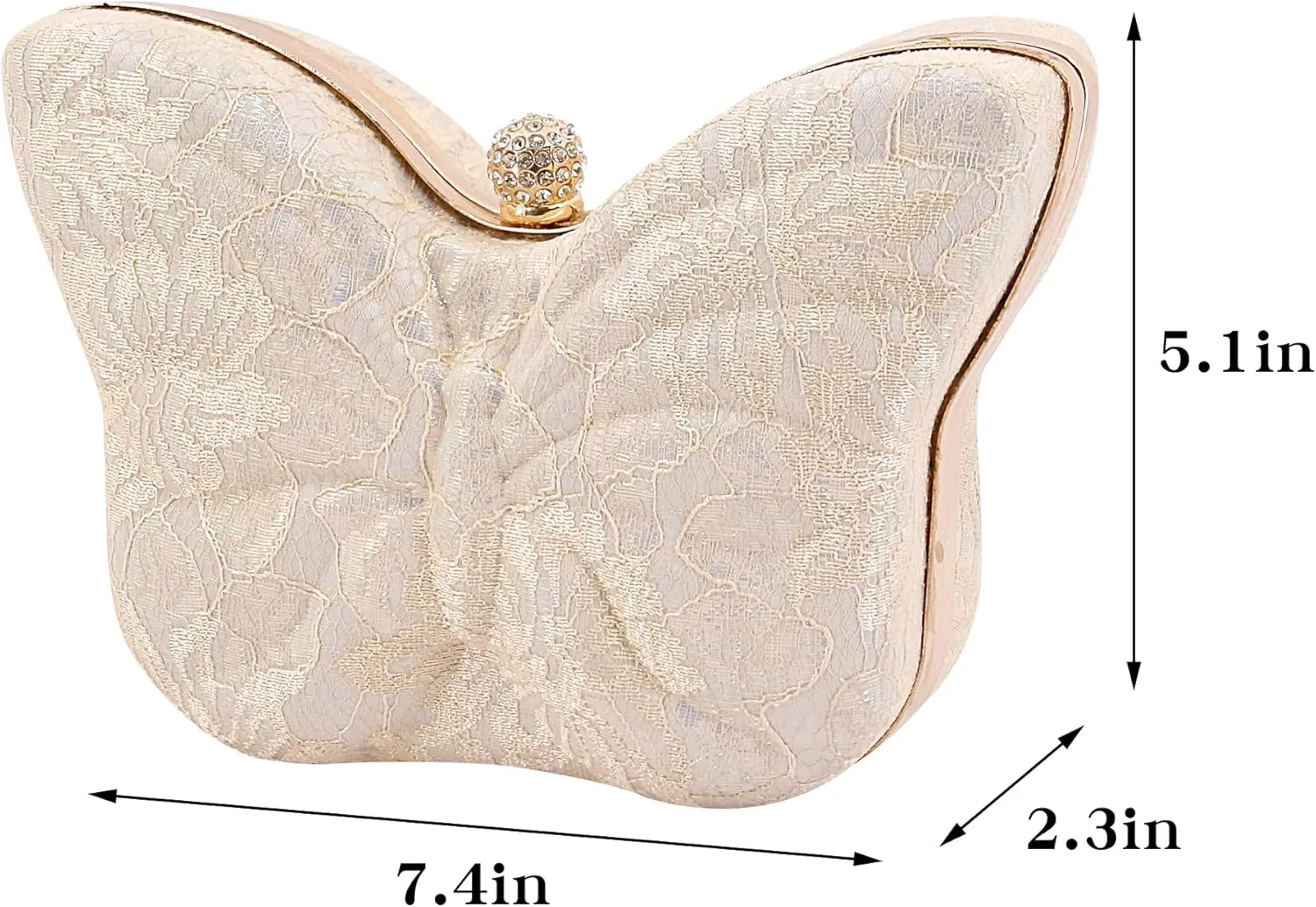 Womens Exquisite Butterfly Evening Bag Embroidery Floral Clutch Purse Party Wedding Prom Handbag Shoulder Bag