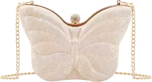 Womens Exquisite Butterfly Evening Bag Embroidery Floral Clutch Purse Party Wedding Prom Handbag Shoulder Bag