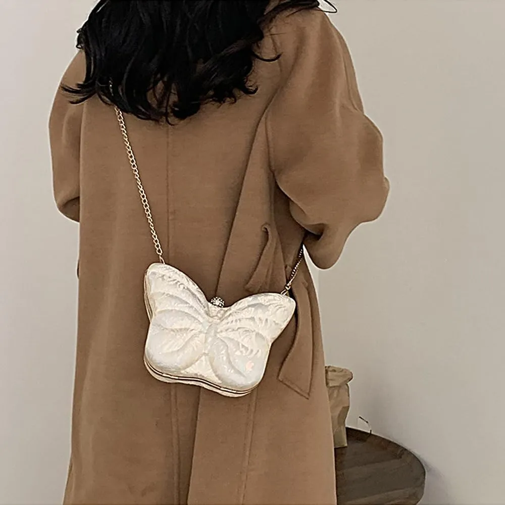 Womens Exquisite Butterfly Evening Bag Embroidery Floral Clutch Purse Party Wedding Prom Handbag Shoulder Bag