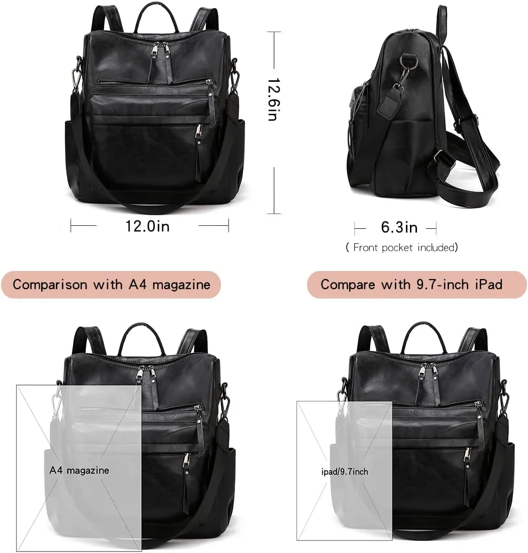 Women's Fashion Backpack Purse Multipurpose Design Convertible Satchel Handbags Shoulder Bag Travel bag