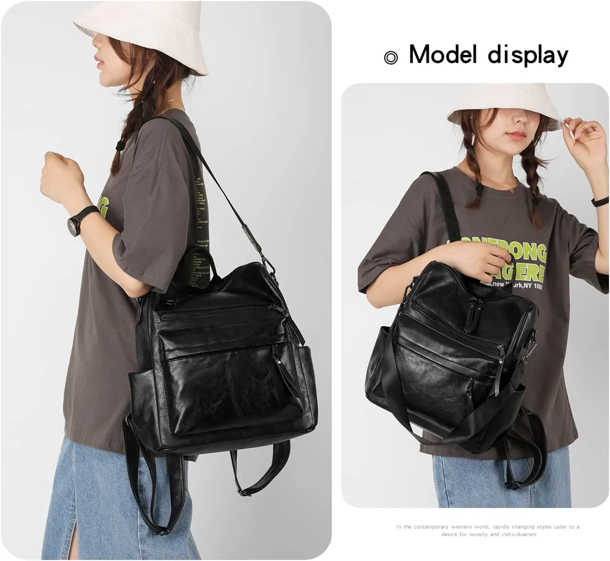 Women's Fashion Backpack Purse Multipurpose Design Convertible Satchel Handbags Shoulder Bag Travel bag