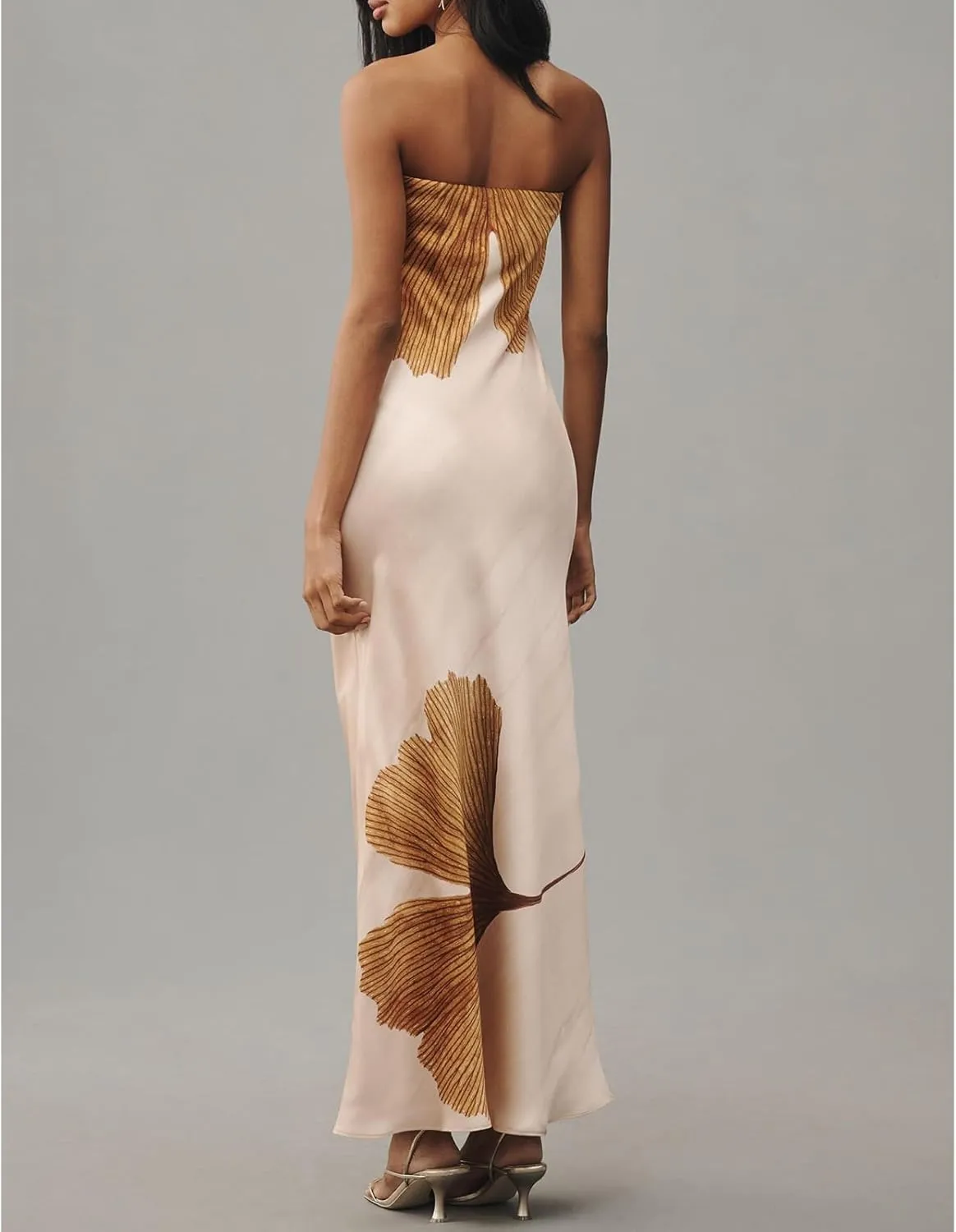 Womens Floral Strapless Bodycon Maxi Dress Sexy Backless Long Tube Dress Y2K Off Shoulder Summer Beach Dress