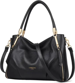 Women's Genuine Leather Tote Handbag, Top-handle Purse and Handbags for Women Satchel Large Shoulder Bag