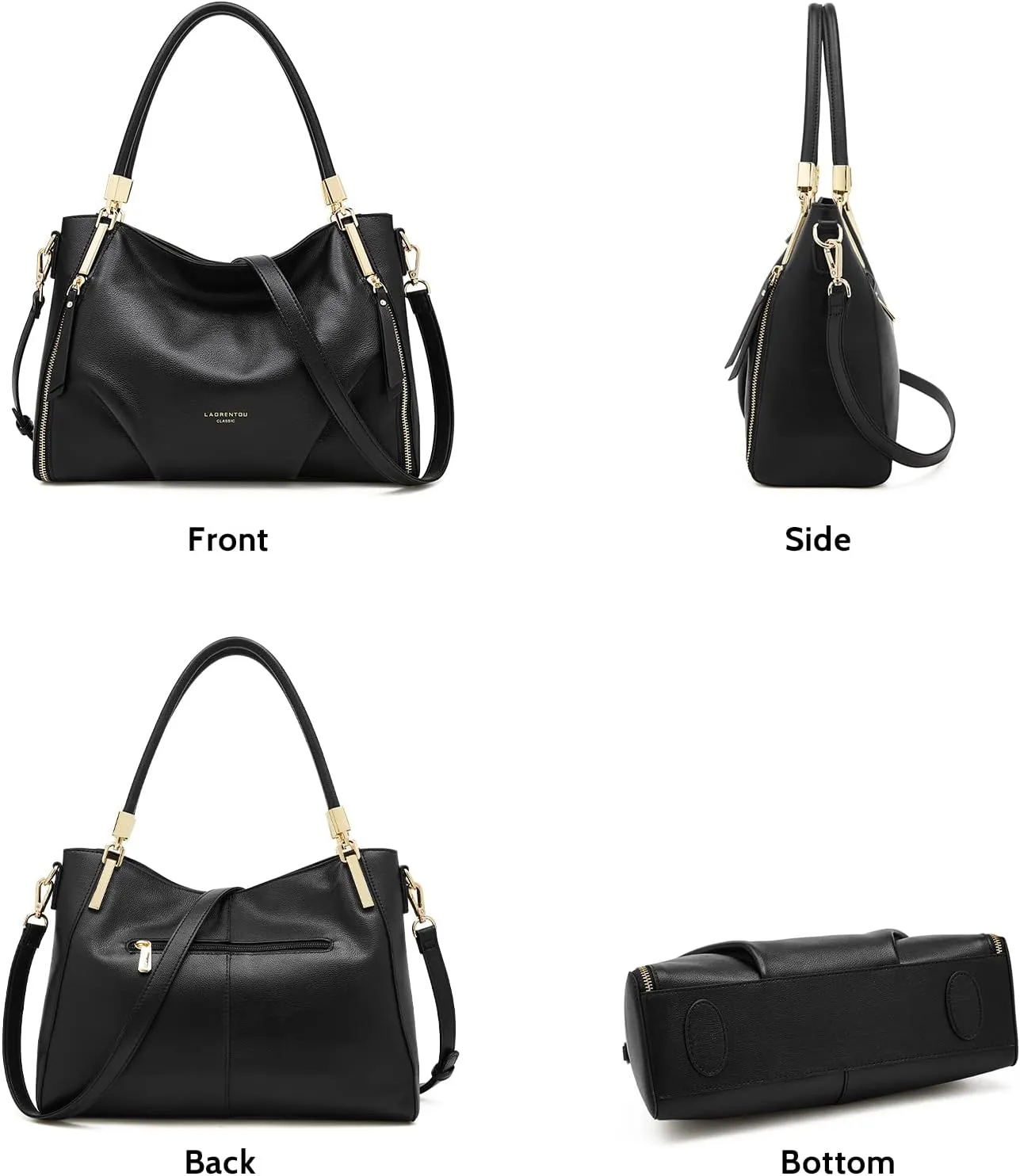 Women's Genuine Leather Tote Handbag, Top-handle Purse and Handbags for Women Satchel Large Shoulder Bag