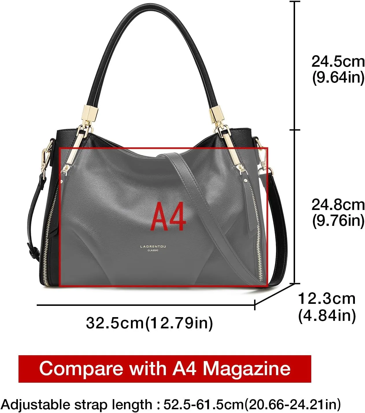 Women's Genuine Leather Tote Handbag, Top-handle Purse and Handbags for Women Satchel Large Shoulder Bag