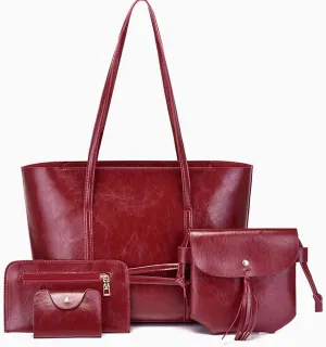 Women's Handbags Women's Luxury Composite Shoulder Bags Ladies Handbags Clutches Bags Set 4