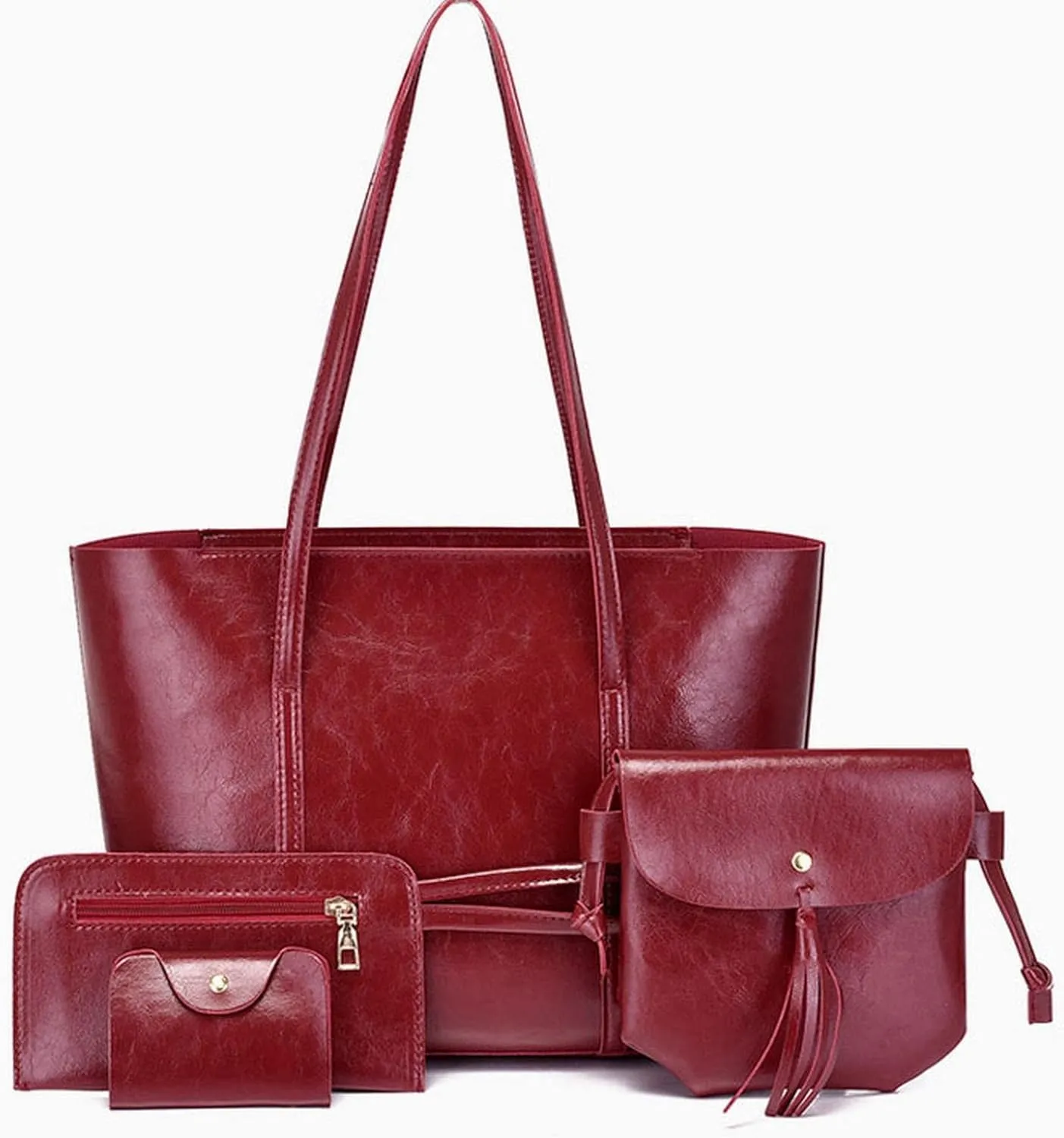 Women's Handbags Women's Luxury Composite Shoulder Bags Ladies Handbags Clutches Bags Set 4