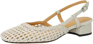 Women's Mesh Flats Pointed-Toe Dress Shoes Knit Classic Slingback Flat with Adjustable Buckle Sneaker 2025