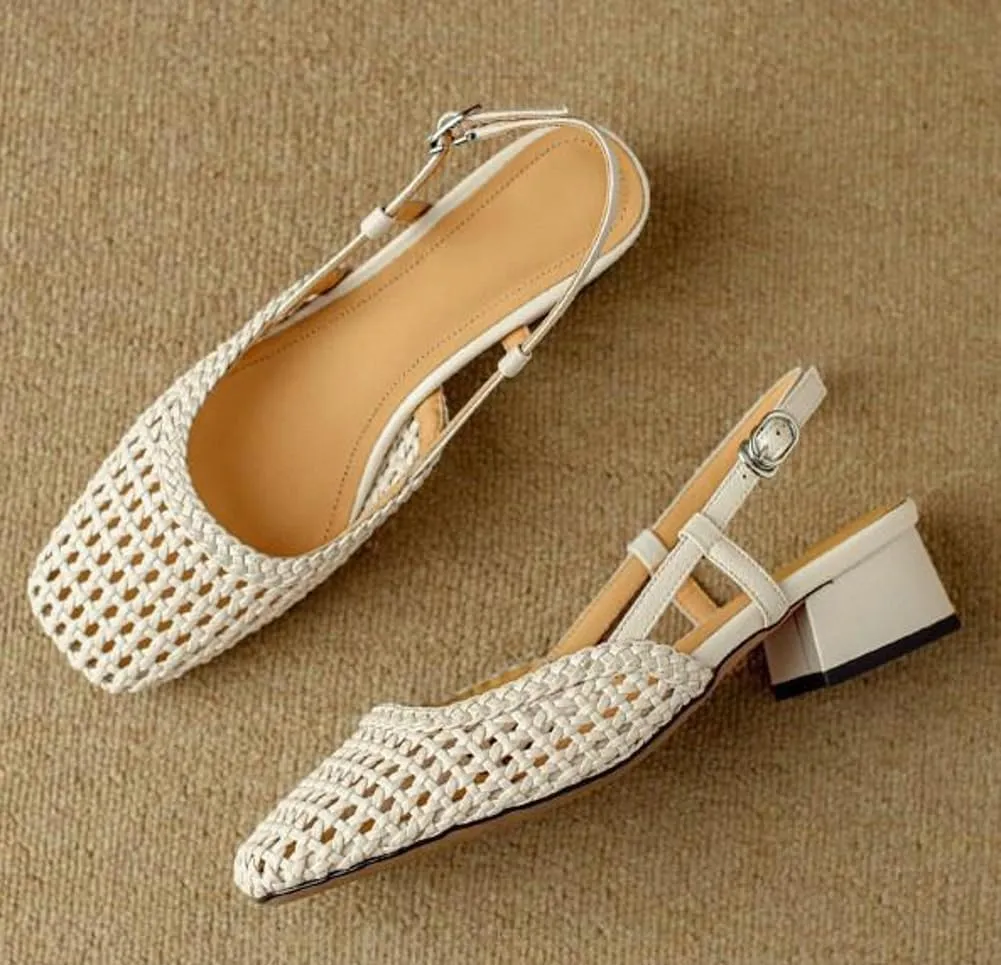 Women's Mesh Flats Pointed-Toe Dress Shoes Knit Classic Slingback Flat with Adjustable Buckle Sneaker 2025