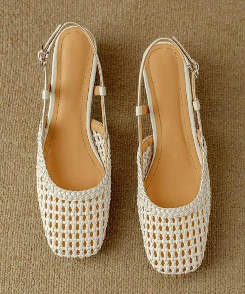 Women's Mesh Flats Pointed-Toe Dress Shoes Knit Classic Slingback Flat with Adjustable Buckle Sneaker 2025