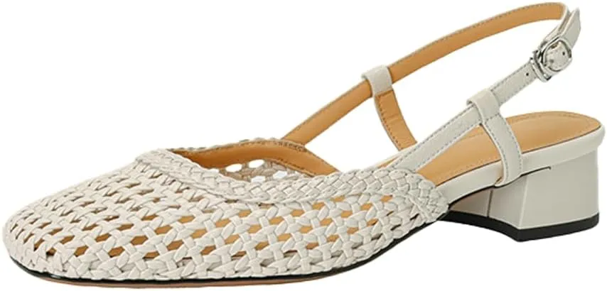 Women's Mesh Flats Pointed-Toe Dress Shoes Knit Classic Slingback Flat with Adjustable Buckle Sneaker 2025