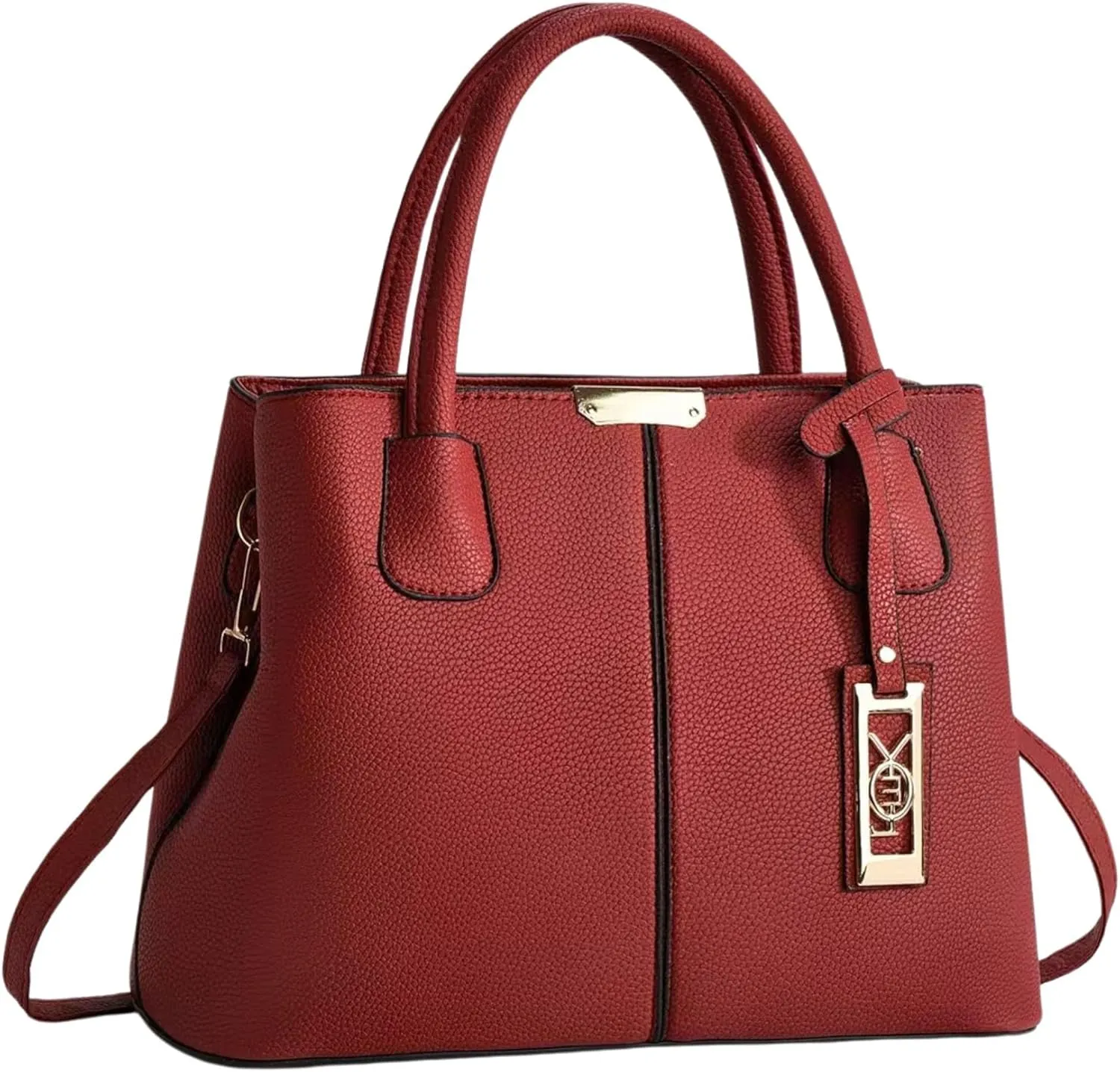 Women's PU Leather Handbag Stylish Tote Shoulder Bag with Crossbody Strap Elegant Spacious Purse for Work & Everyday Use