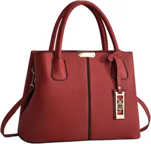 Women's PU Leather Handbag Stylish Tote Shoulder Bag with Crossbody Strap Elegant Spacious Purse for Work & Everyday Use