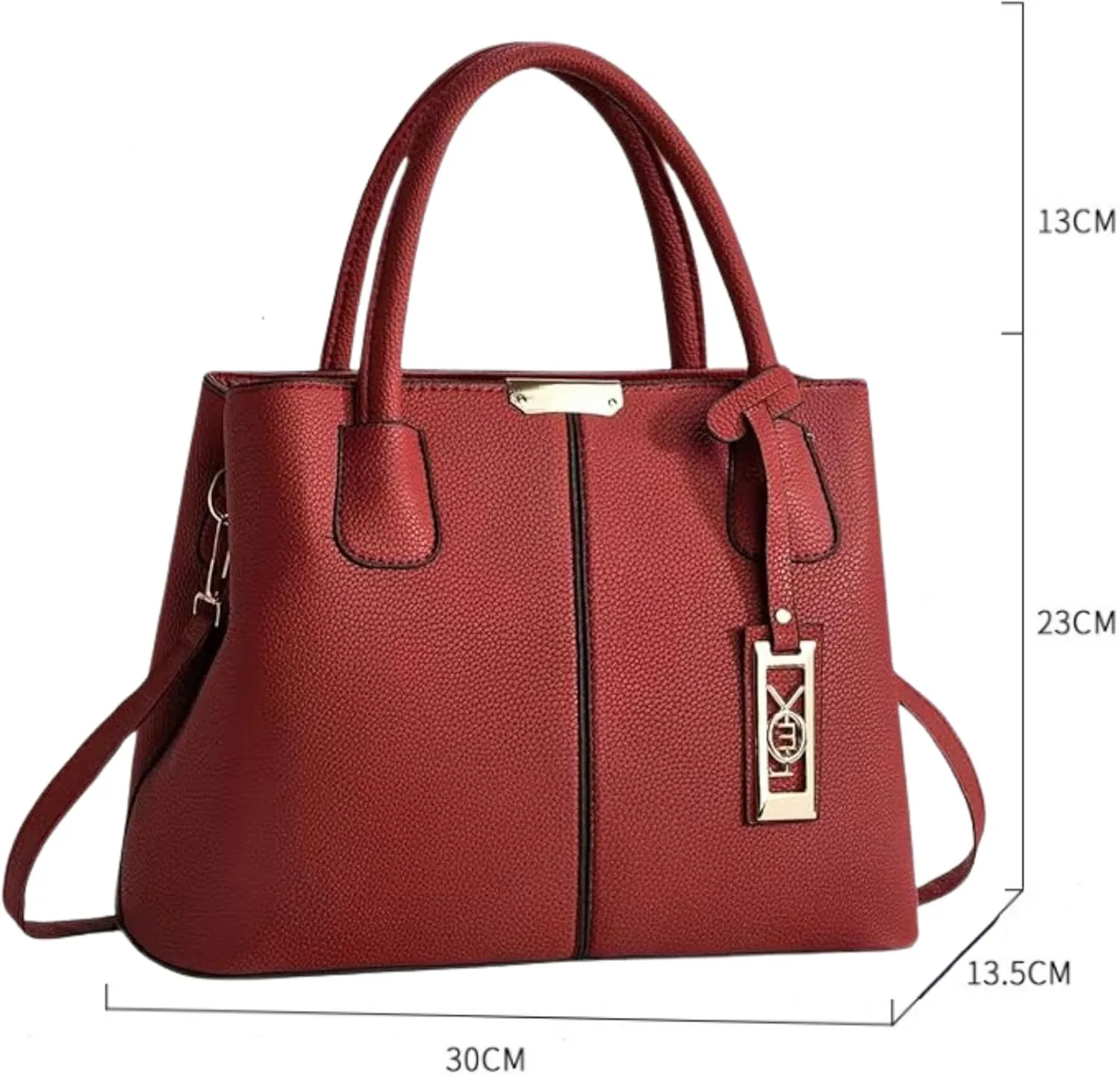 Women's PU Leather Handbag Stylish Tote Shoulder Bag with Crossbody Strap Elegant Spacious Purse for Work & Everyday Use