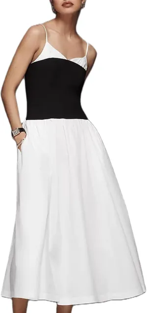 Women's Sexy Low Cut Spaghetti Strap Long Dress Casual Sleeveless Backless Slimd Midi Dress Square Neck Bustier Dress