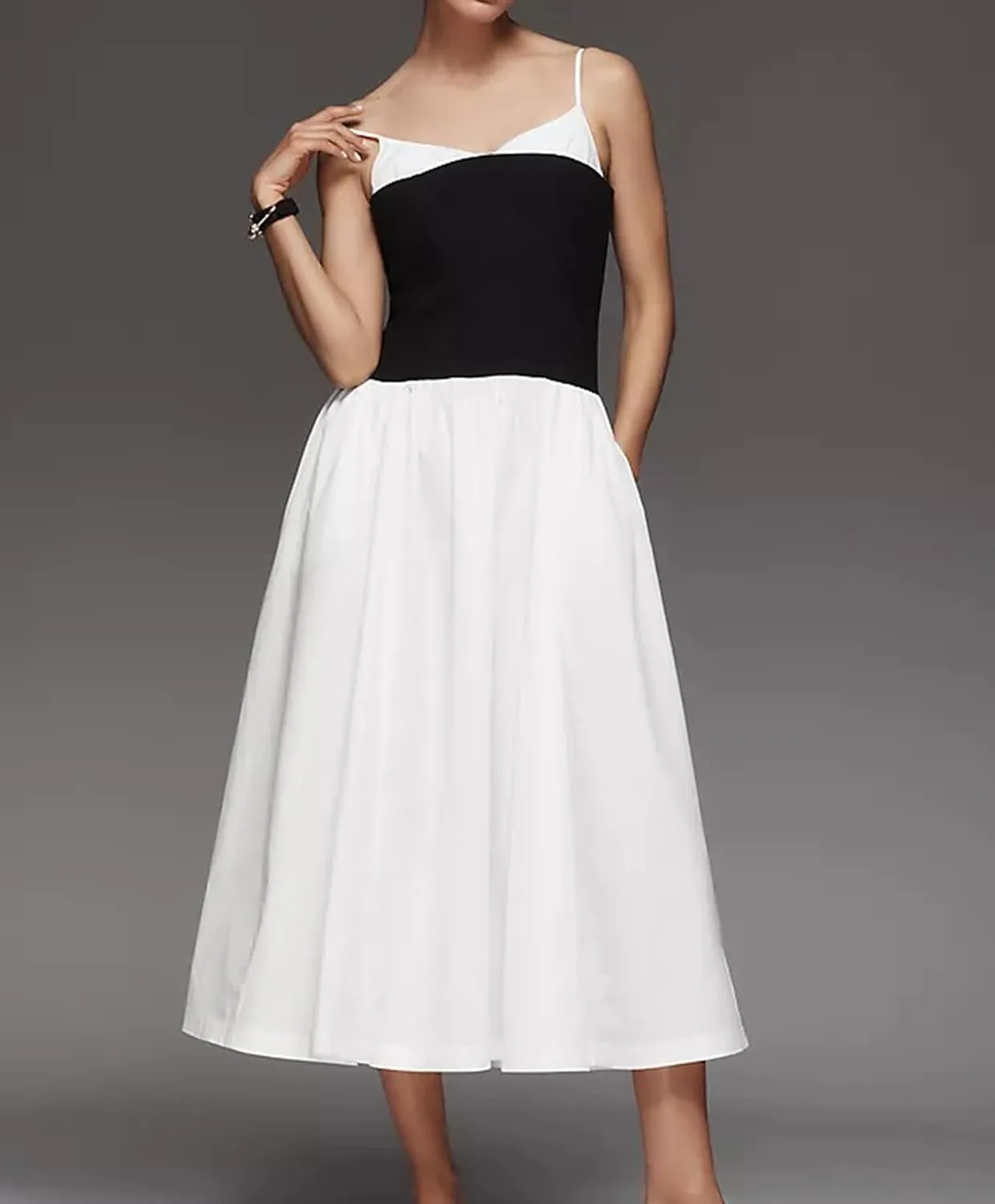 Women's Sexy Low Cut Spaghetti Strap Long Dress Casual Sleeveless Backless Slimd Midi Dress Square Neck Bustier Dress