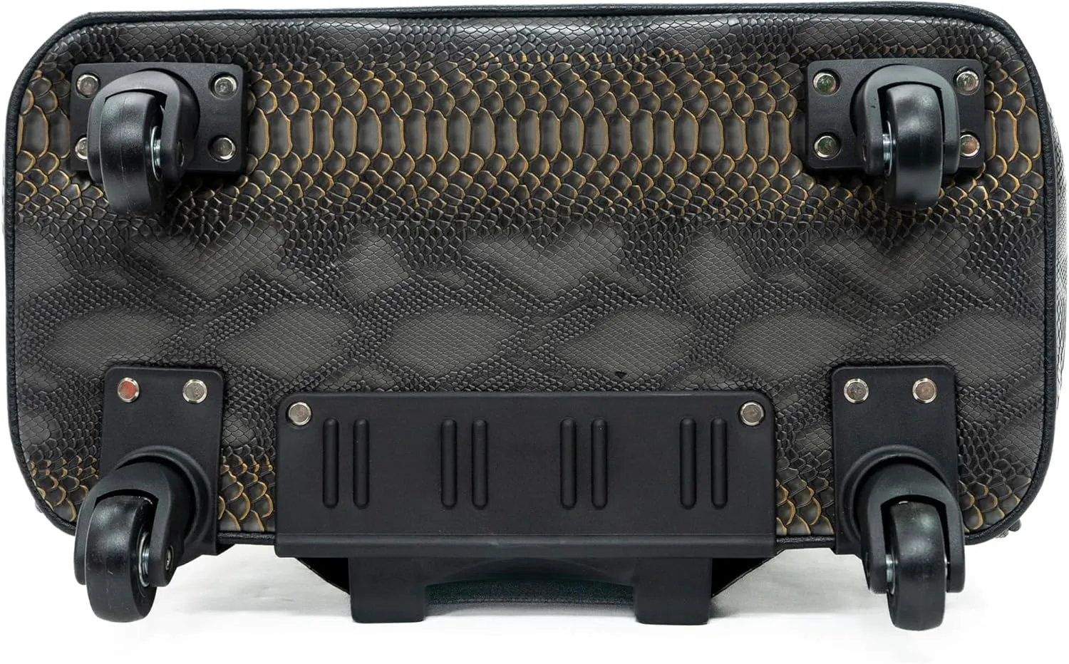 Women’s Teal and Charcoal Snakeskin Rolling Laptop Bag – Elegant Business Trolley with Wheels – Stylish Wheeled Briefcase with Padded Laptop Compartment – PU Leather Travel Tote