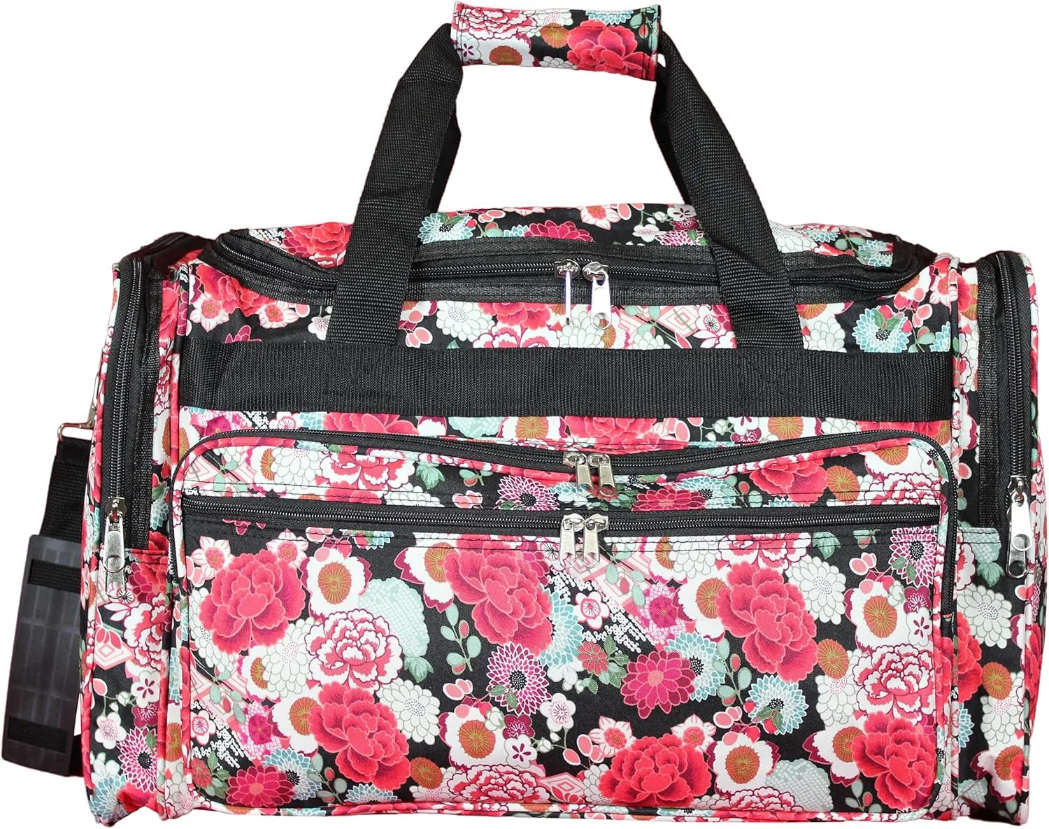 World Traveler Floral 22" Carry-On Duffel Bag – Lightweight Durable Polyester with Adjustable Shoulder Strap