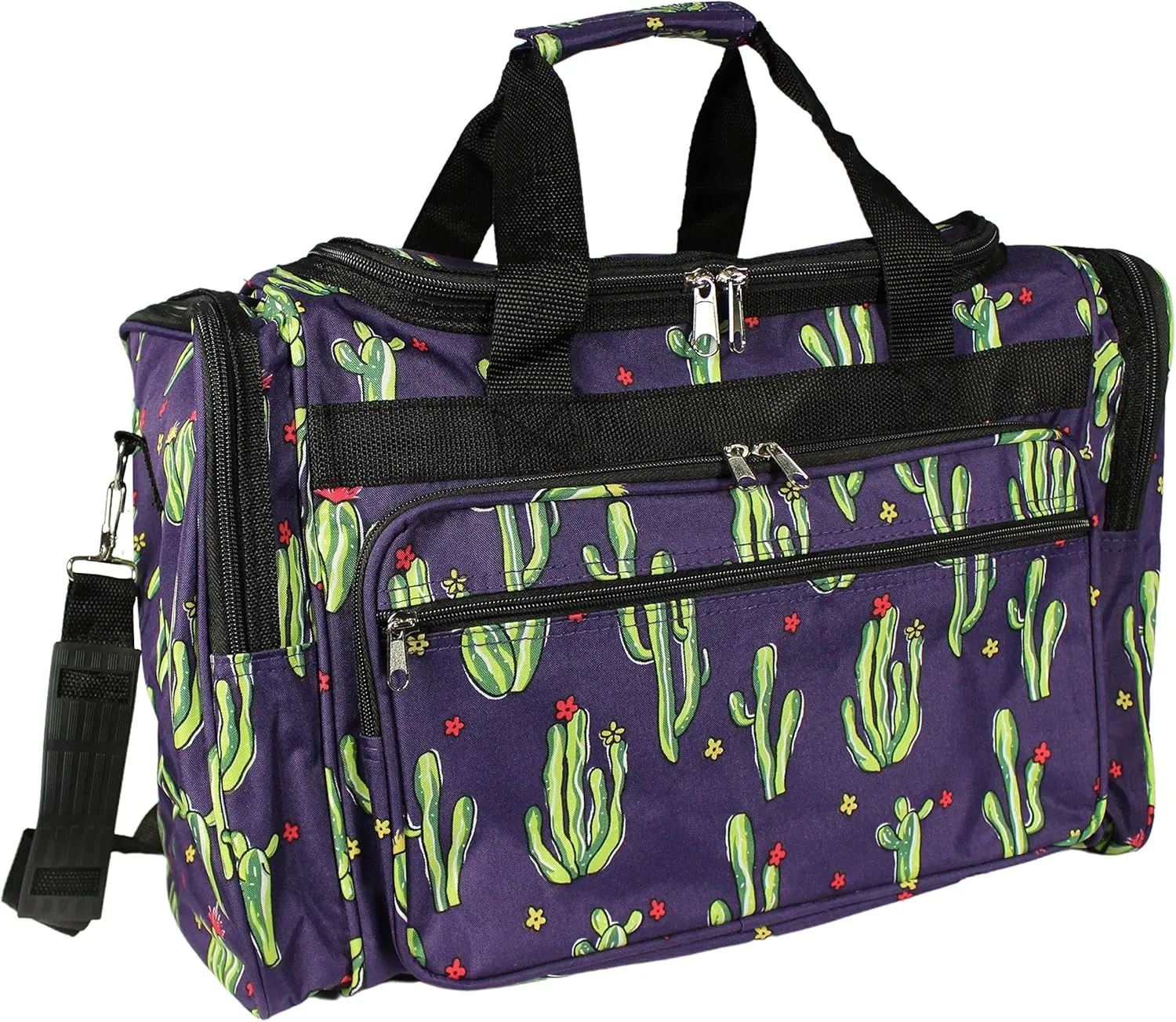 World Traveler Floral Prints 19-inch Duffel Bag, Cactus Purple