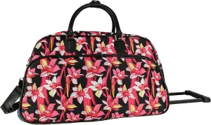 World Traveler Floral Prints 21-inch Carry-on Rolling Duffel Bag