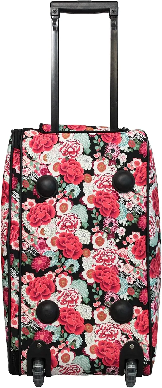 World Traveler Floral Prints 21-inch Carry-on Rolling Duffel Bag