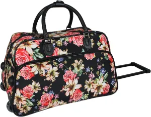 World Traveler Floral Prints 21-inch Carry-on Rolling Duffel Bag