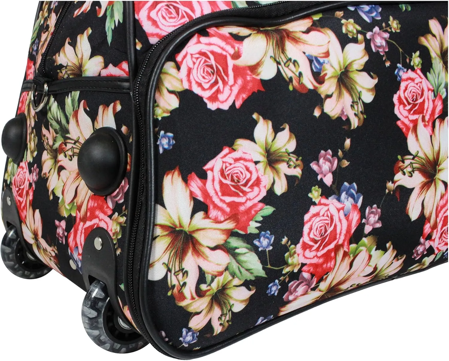 World Traveler Floral Prints 21-inch Carry-on Rolling Duffel Bag