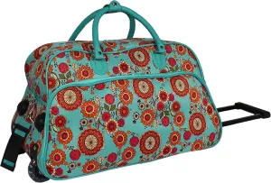 World Traveler Floral Prints 21-inch Carry-on Rolling Duffel Bag