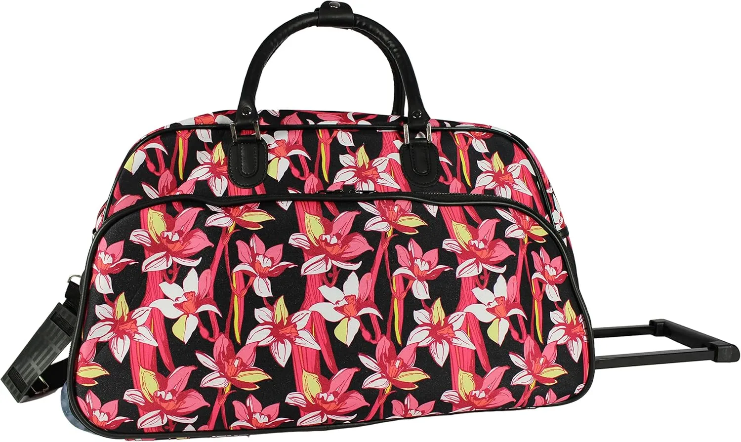 World Traveler Floral Prints 21-inch Carry-on Rolling Duffel Bag