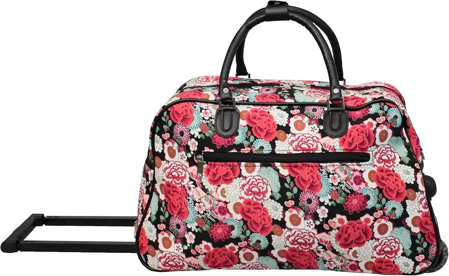 World Traveler Floral Prints 21-inch Carry-on Rolling Duffel Bag