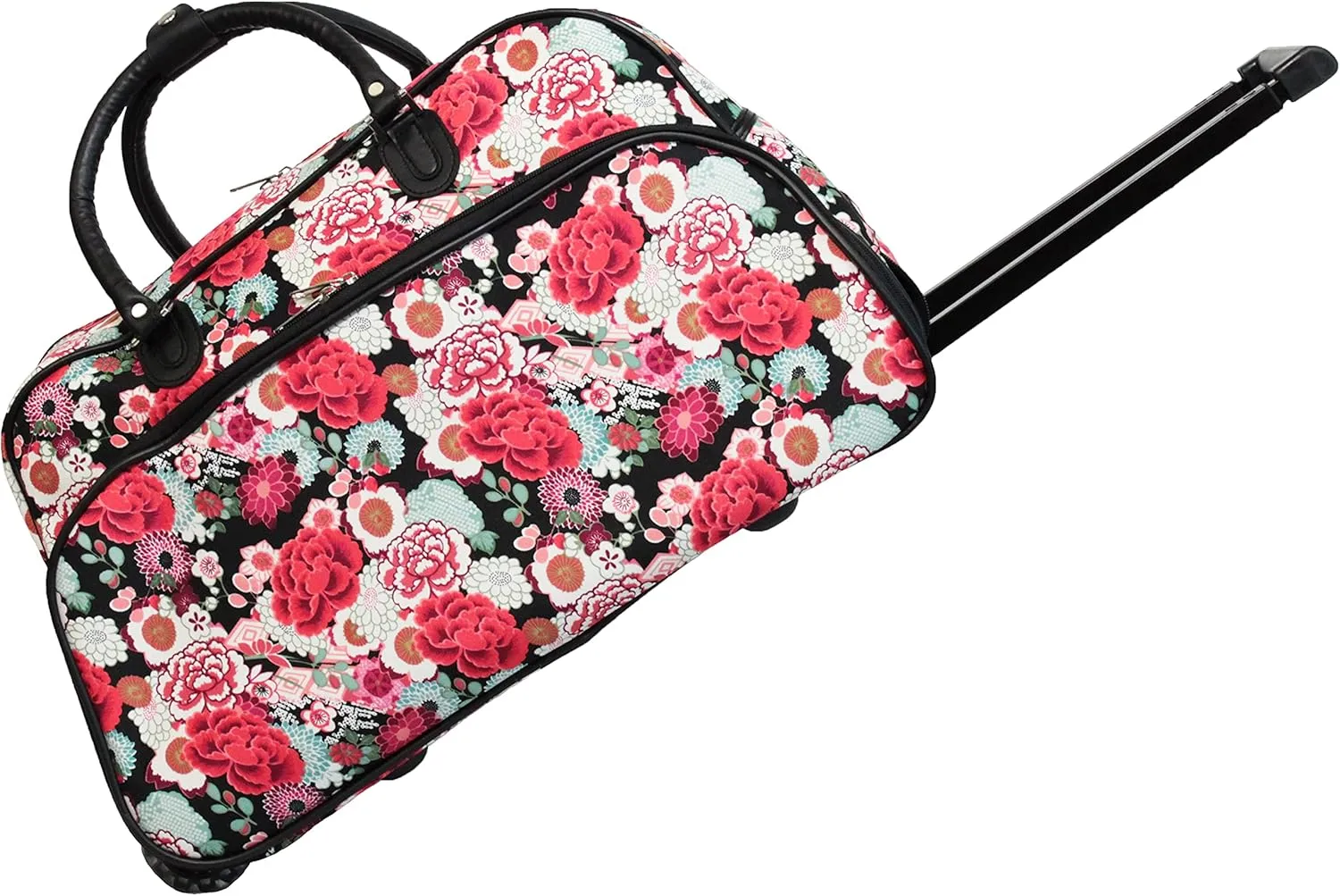 World Traveler Floral Prints 21-inch Carry-on Rolling Duffel Bag
