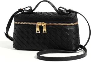 Woven Tote 2025 | Artisanal PU Leather Top-Handle Bag with Convertible Straps & Vintage Latticework