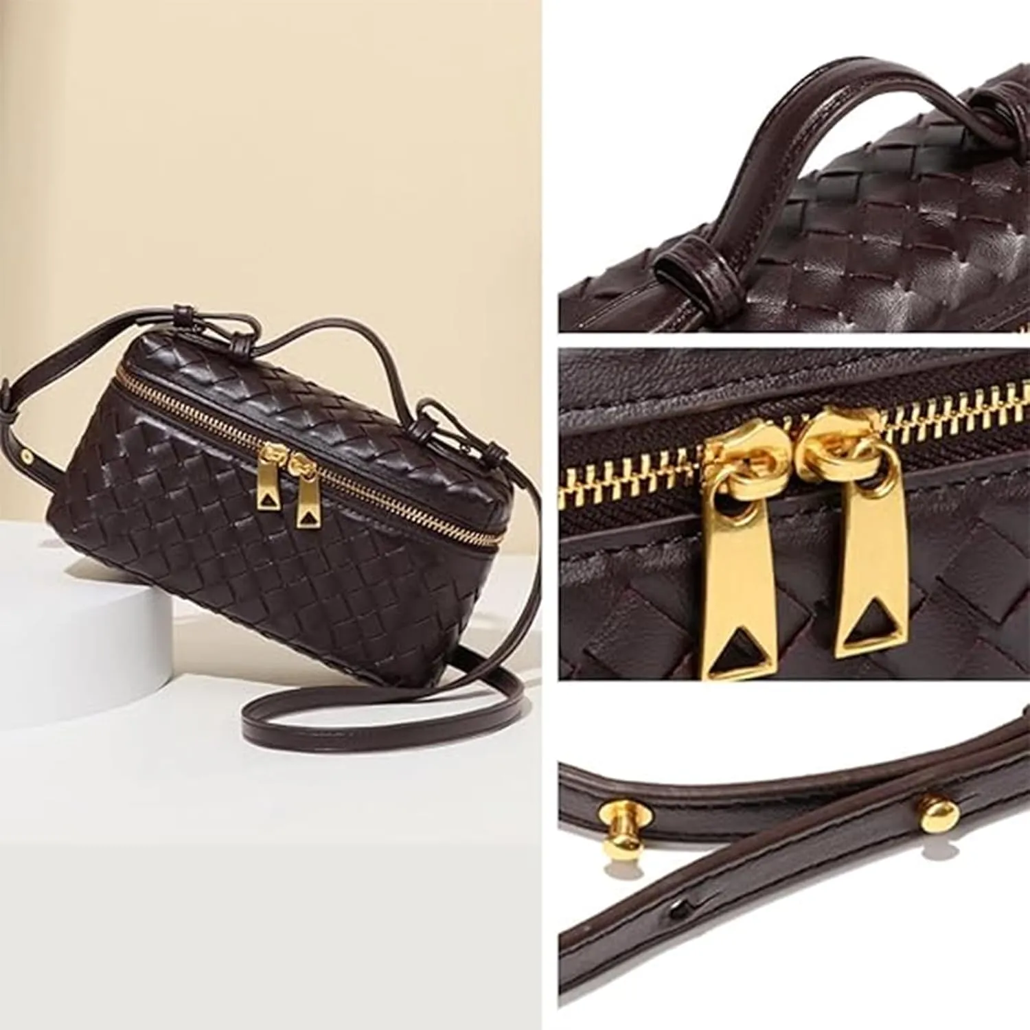 Woven Tote 2025 | Artisanal PU Leather Top-Handle Bag with Convertible Straps & Vintage Latticework