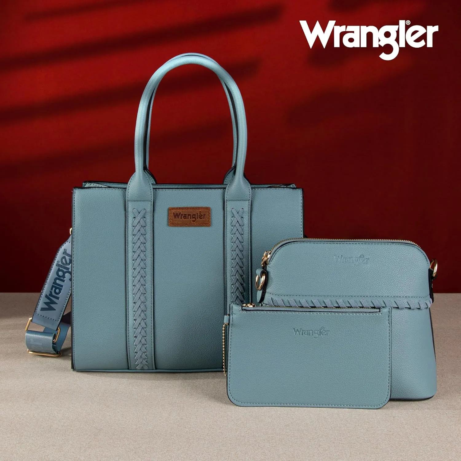 Wrangler 3Pcs Purses for Women Tote Bag Crossbody Handbag Sets with Strap