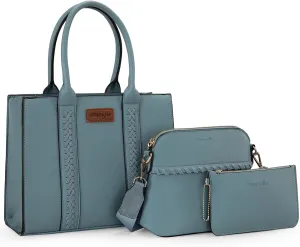 Wrangler 3Pcs Purses for Women Tote Bag Crossbody Handbag Sets with Strap