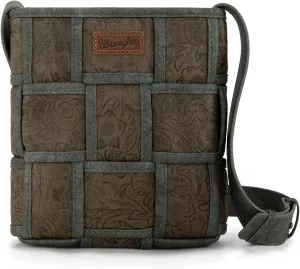 Wrangler Crossbody Bag for Women Woven Floral Tooled Shoulder Purse