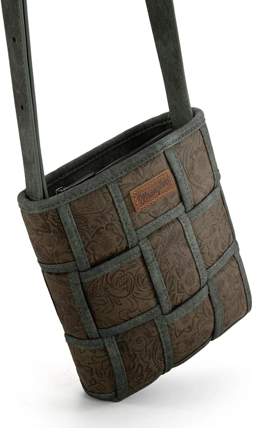 Wrangler Crossbody Bag for Women Woven Floral Tooled Shoulder Purse
