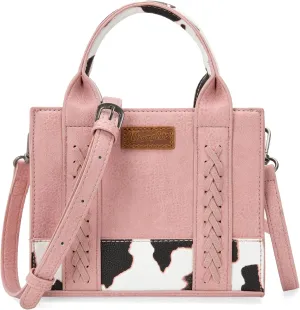 Wrangler Mini Tote Bag for Women Cow Print Western Crossbody Purse
