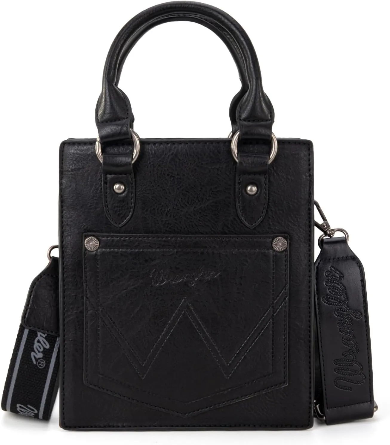 Wrangler Small Crossbody Bag for Women Tooling Top Handle Handbags and Mini Tote Bag