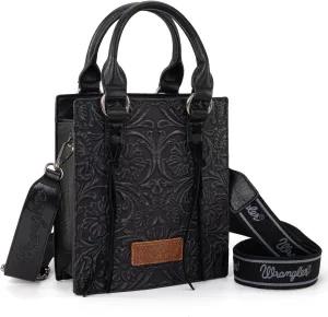 Wrangler Small Crossbody Bag for Women Tooling Top Handle Handbags and Mini Tote Bag