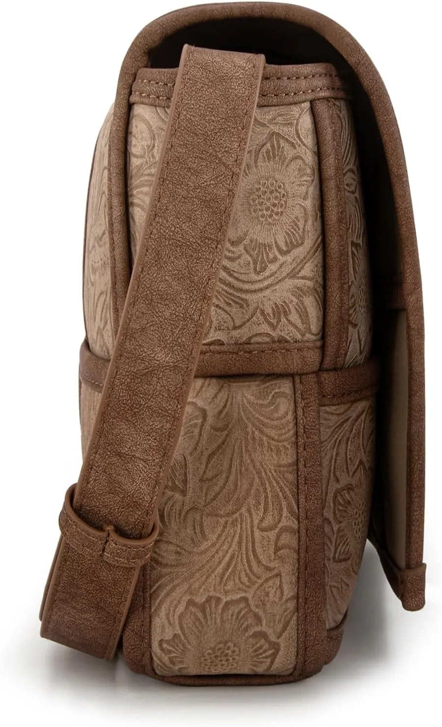 Wrangler Woven Flap Crossbody Bag for Women Floral Tooled Cross Body Purse