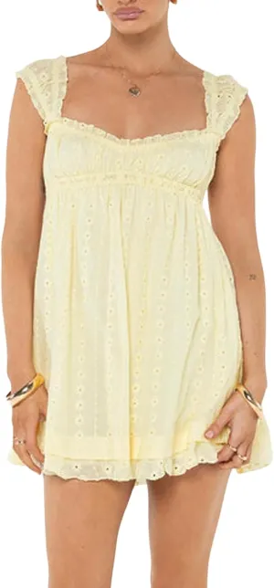 Y2k Floral Embroidery Graduation Mini Dress for Women Teen Girls Ruffle Hem Sleeveless Lace Short Party Dress