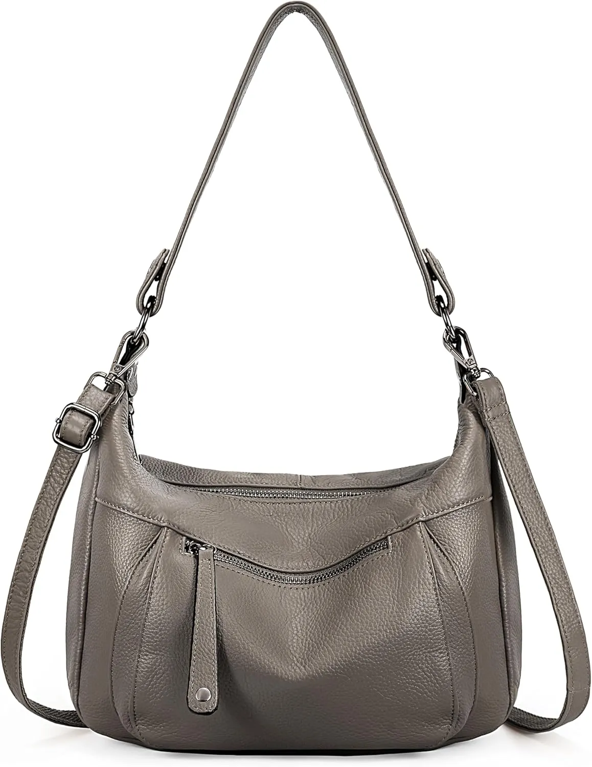 YALUXE Genuine Cowhide Leather Shoulder Bag Convertible Handbag Purse for Women