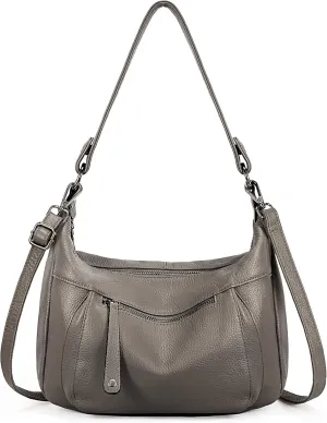 YALUXE Genuine Cowhide Leather Shoulder Bag Convertible Handbag Purse for Women