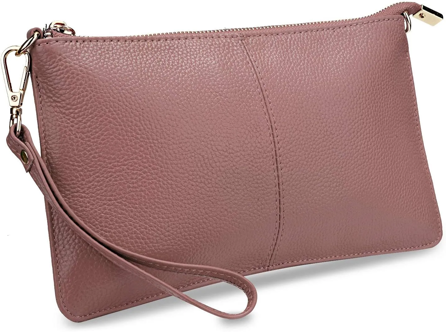YALUXE Genuine Leather Wristlet Handbags Purses Cell Phone Pocket Clutch Wallet Crossbody Bags for Women